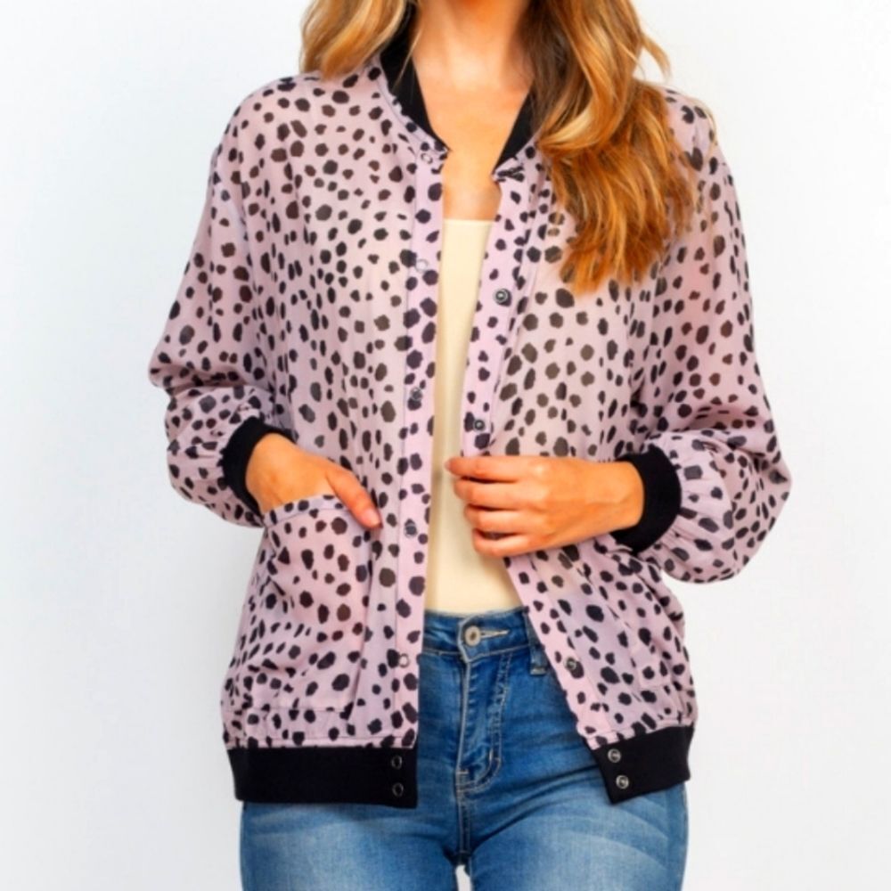 Blouse Jacket Light Purple with Black Trim